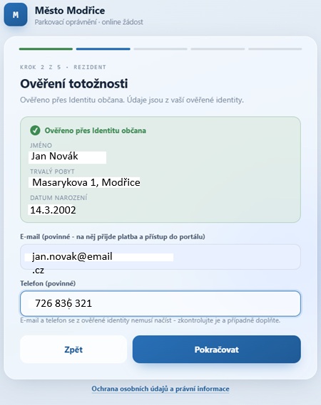 ověření totožnosti