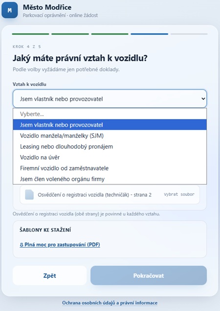 vztah k vozidlu